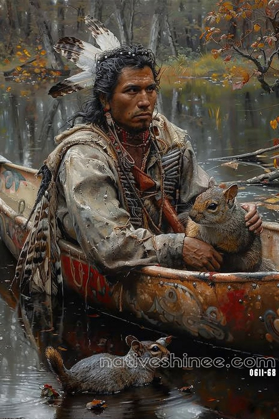 In The Forest Native American Canvas