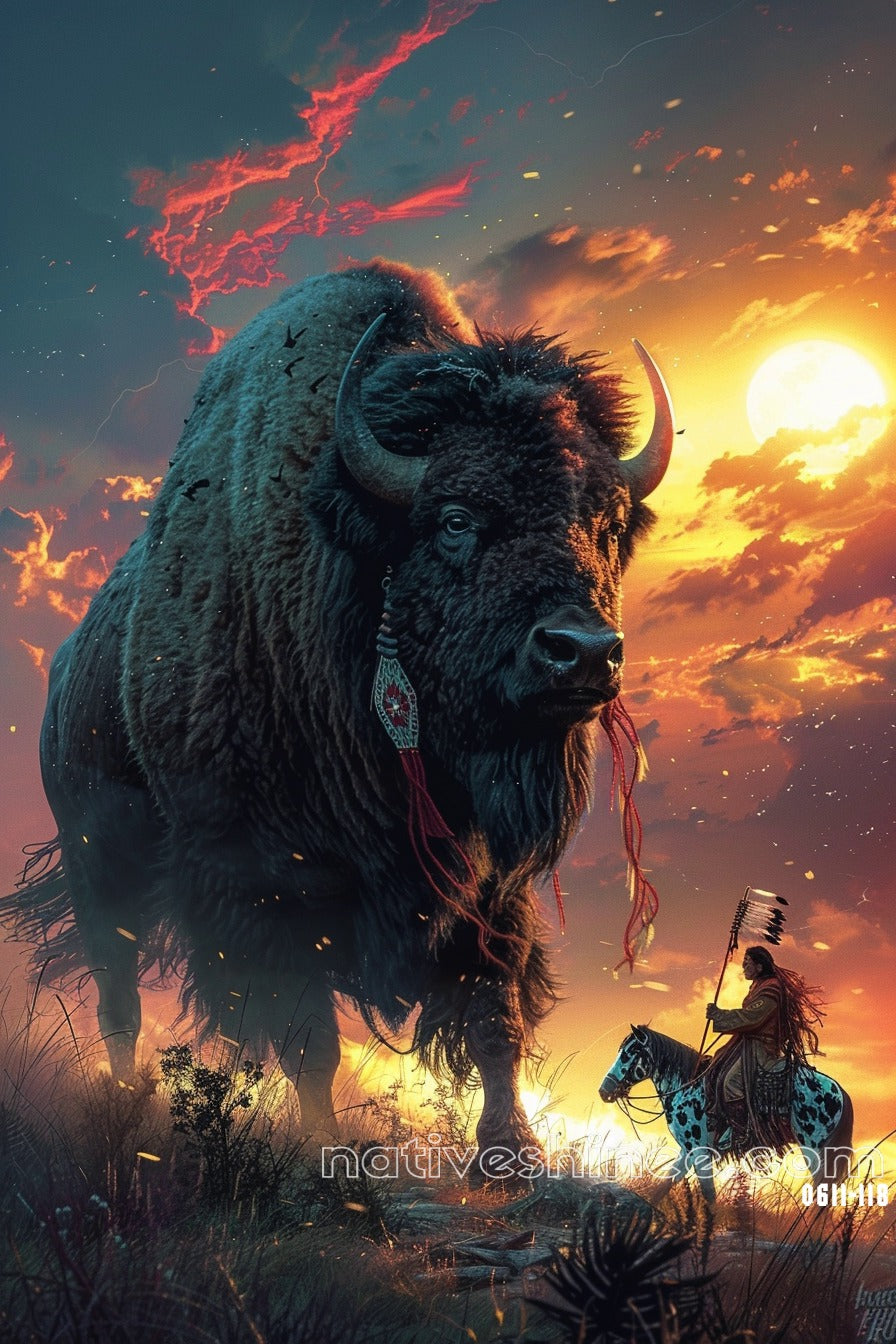Honor the buffalo Native American Canvas
