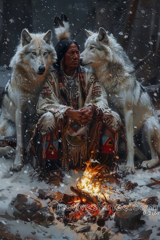 Guardians of the Sacred Flame Native American Canvas