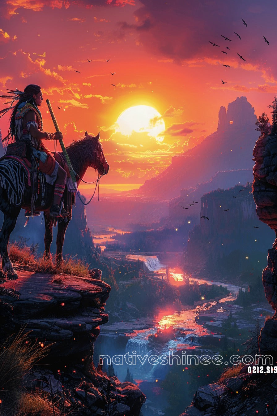 Warrior's Watch Native American Canvas