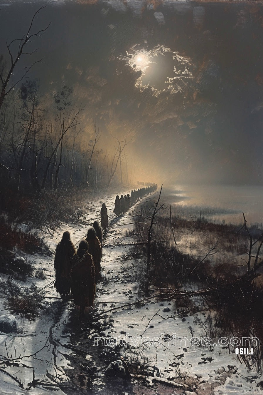Trail of the Moonlit Tears Native American Canvas