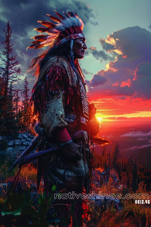 Guardian of the Sunset Native American Canvas