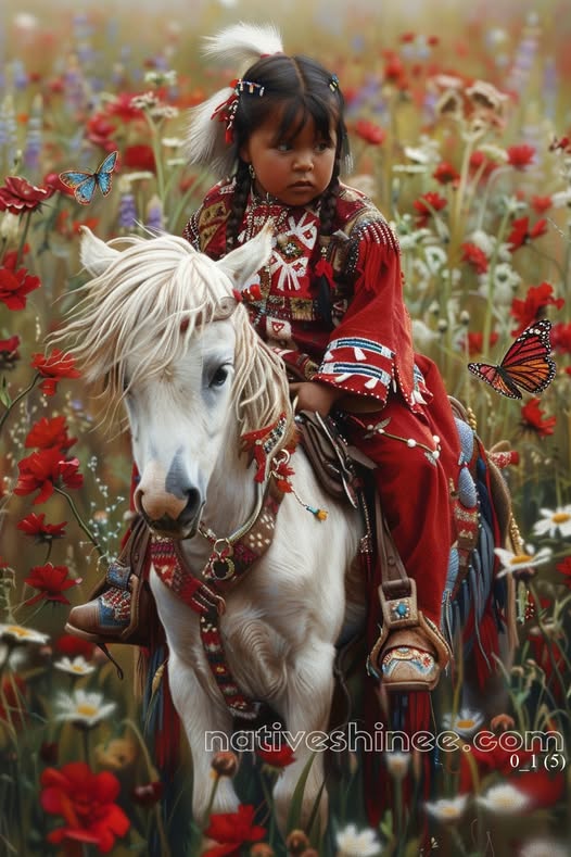 Little Rider of the Blossoms Native American Canvas