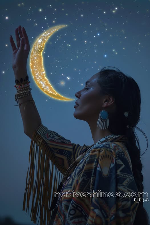 Moonlit Connection Native American Canvas