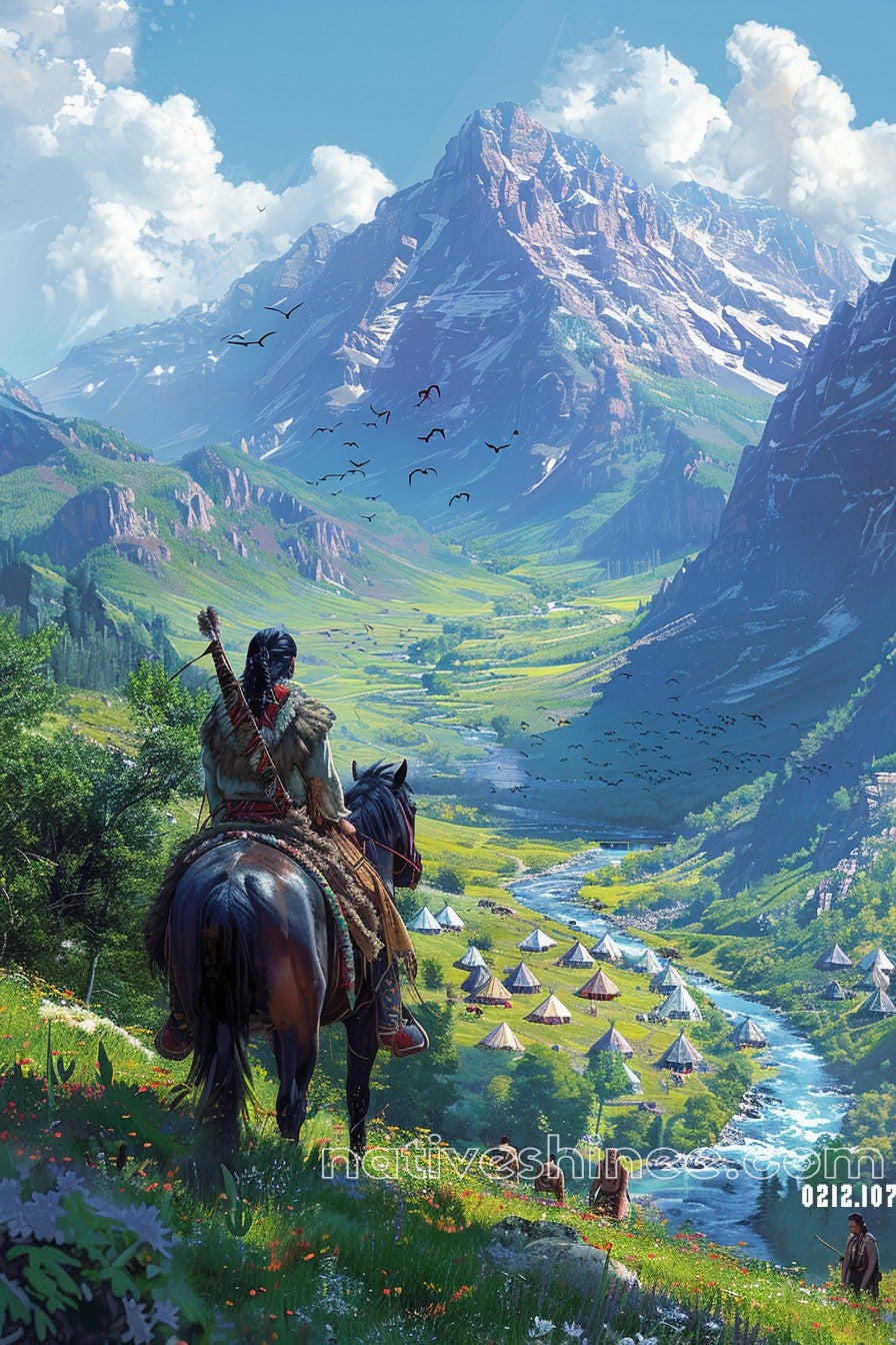 Looking The Valley Native American Canvas