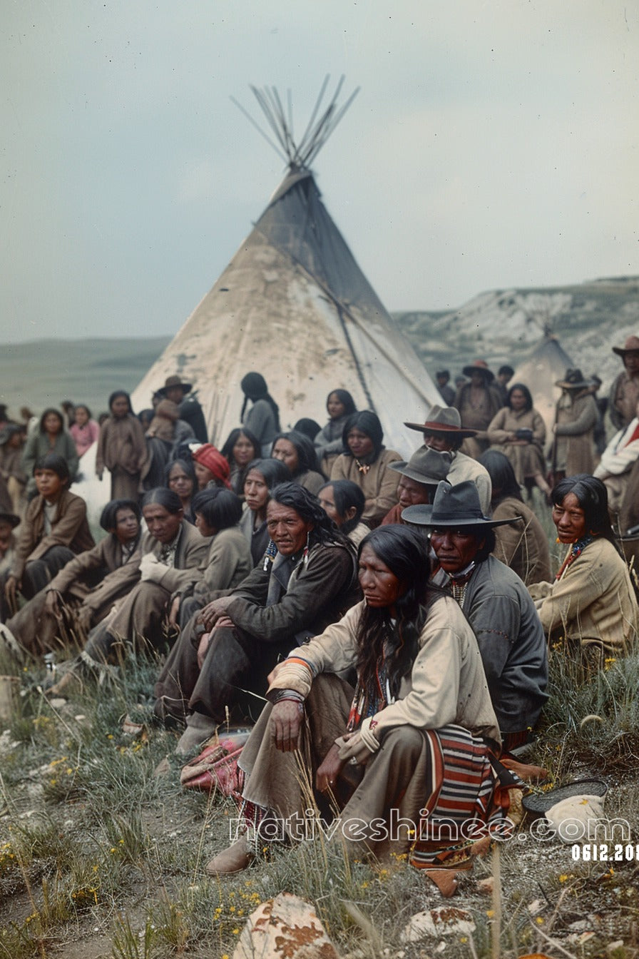 The Silent Gathering Native American Canvas