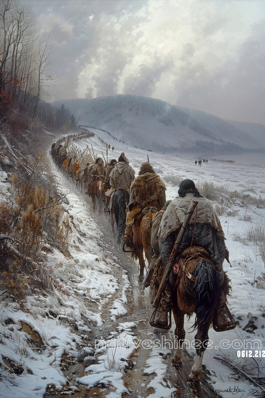 Silent Trail of Strength Native American Canvas