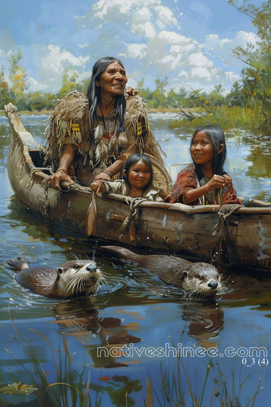 A Journey Through the Waters Native American Canvas