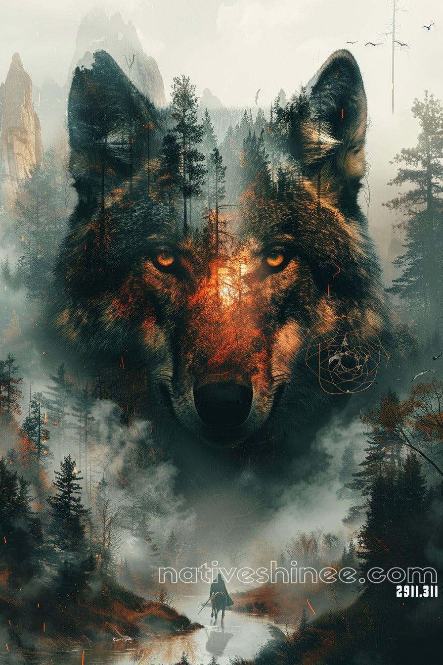 Guardian of the Forest Native American Canvas