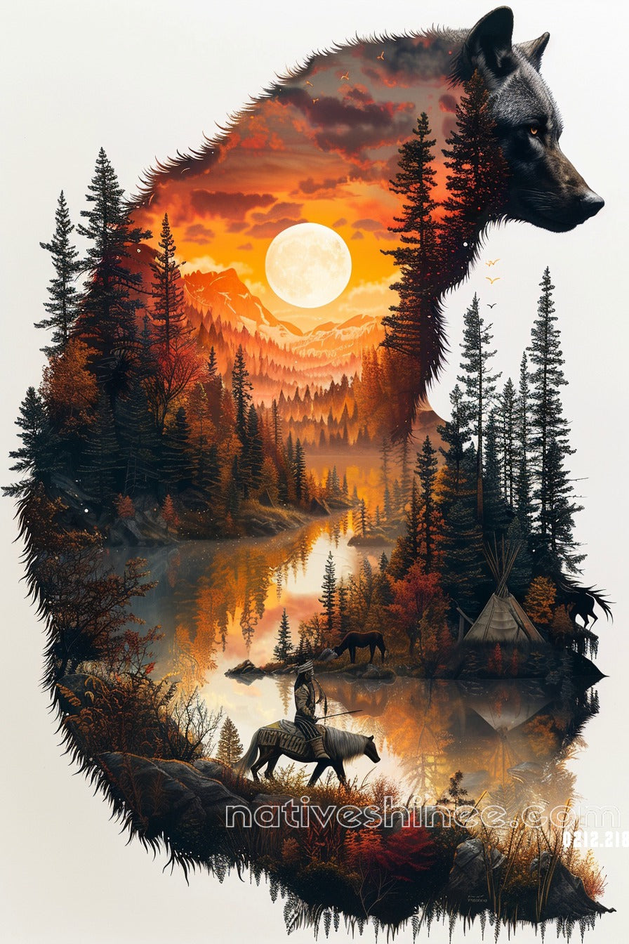 Spirit of the Wild Native American Canvas