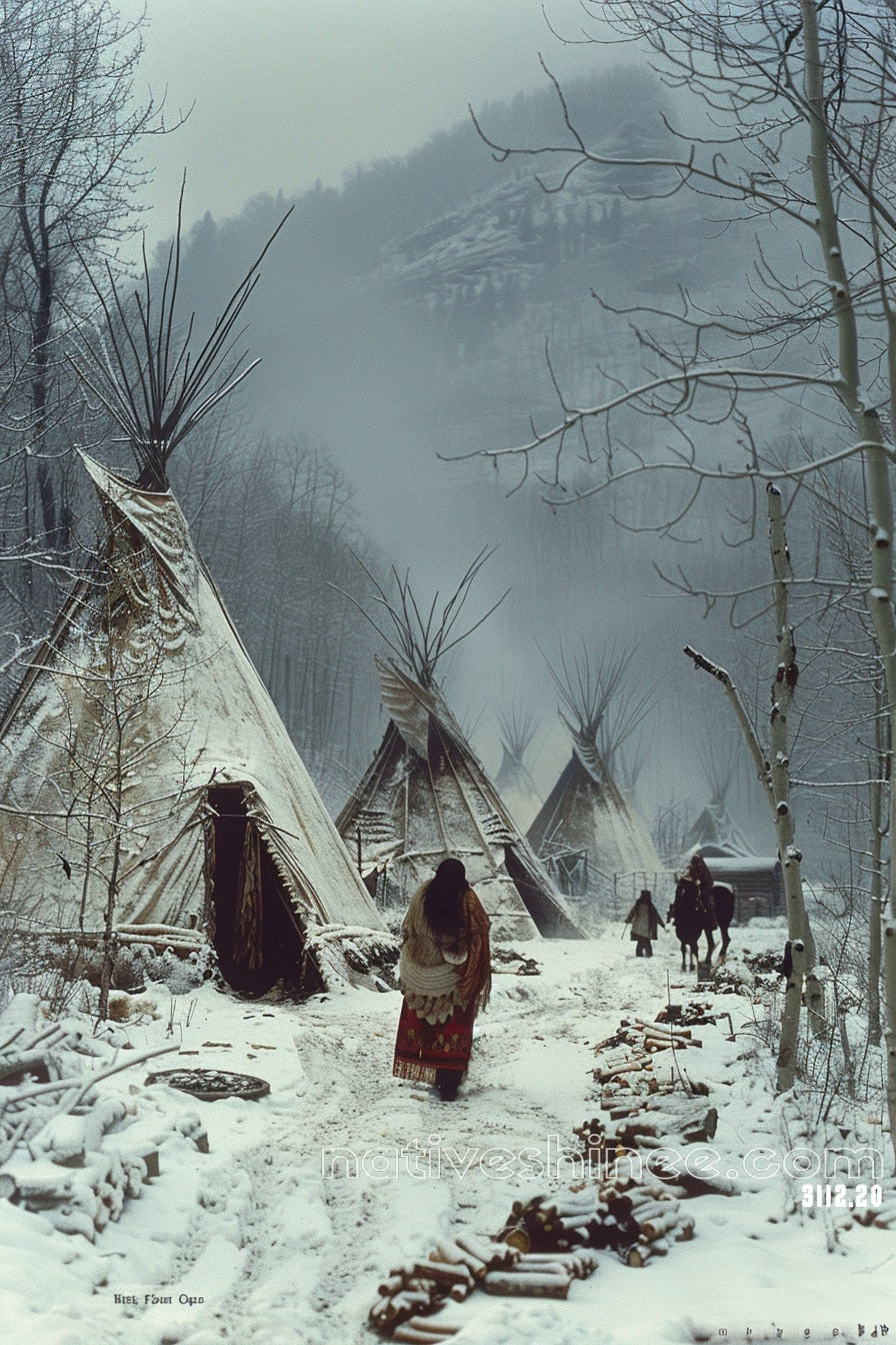 Whispers of Winter Native American Canvas