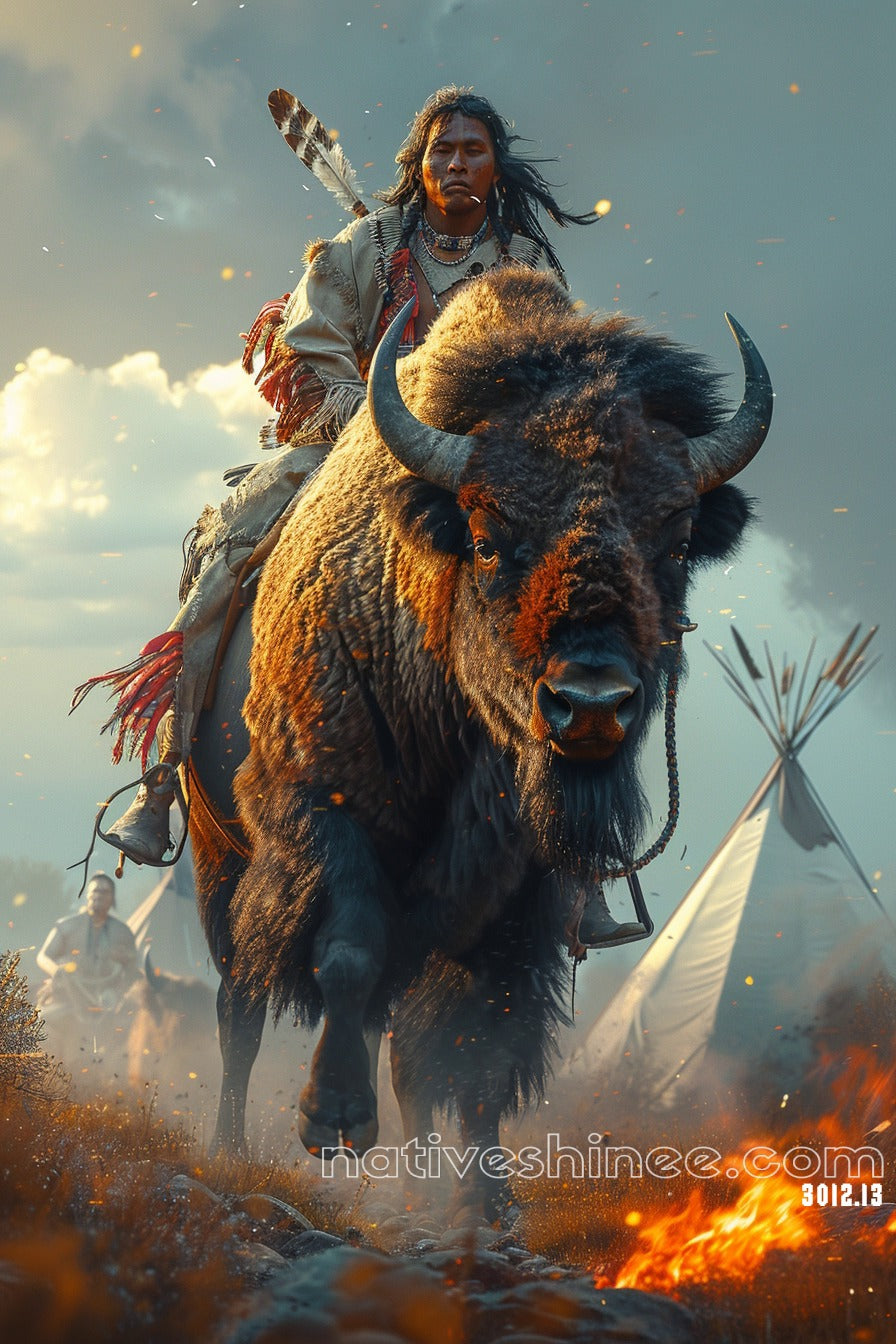 The Rider of the Plains Native American Canvas