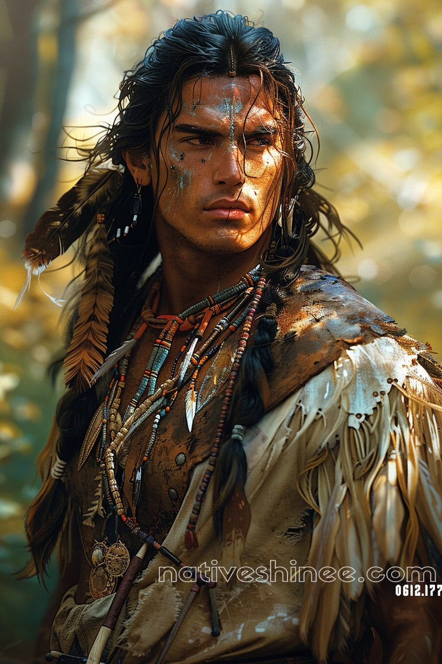The Warrior's Gaze Native American Canvas