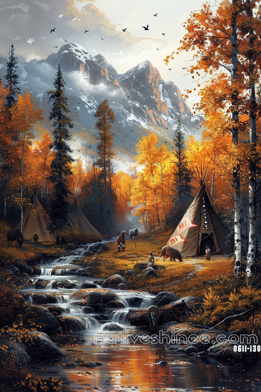 Echoes of the Land Native American Canvas