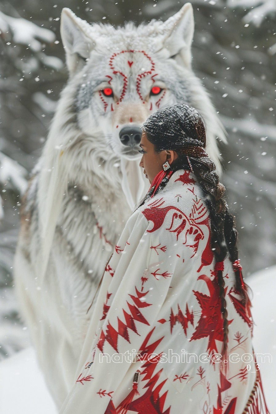 Eyes of the Wolf Native American Canvas