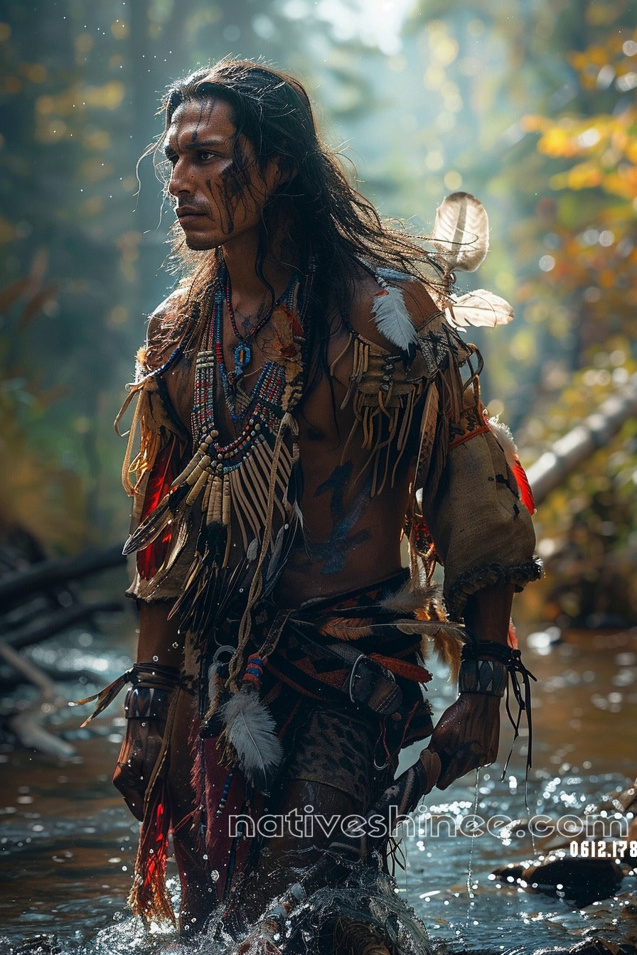 Warrior of the Wild River Native American Canvas