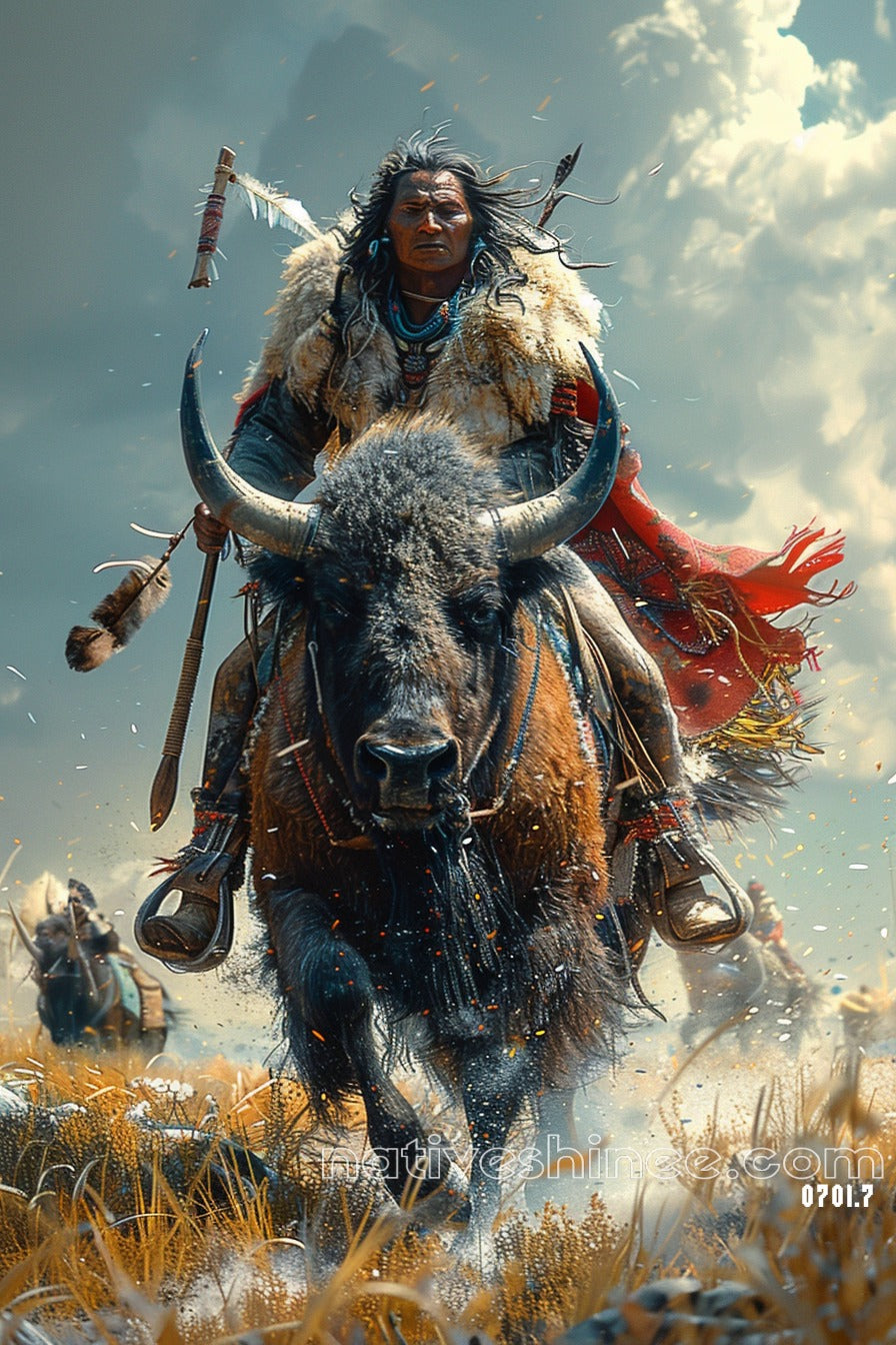 The Bison's Path Native American Canvas