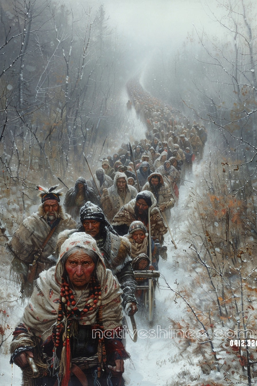 The Silent March Native American Canvas