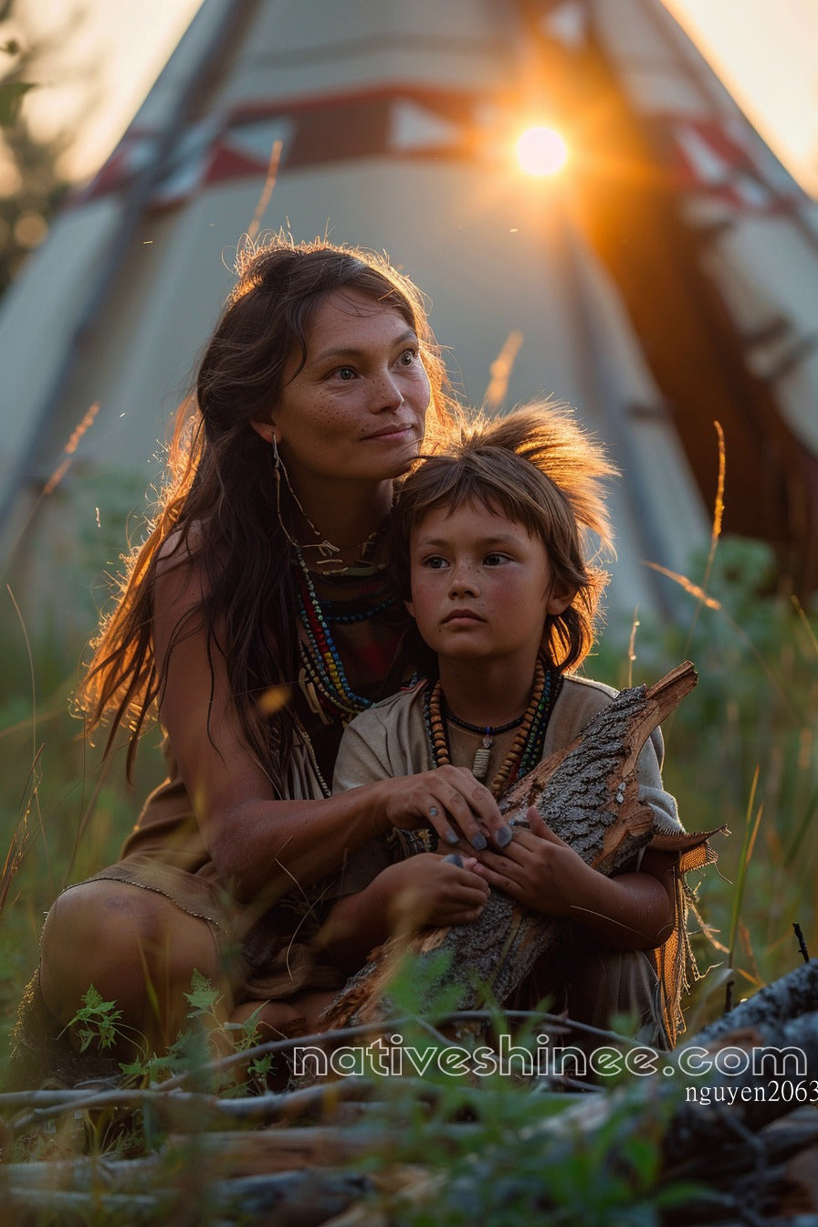 Under The Light Watcher Native American Canvas