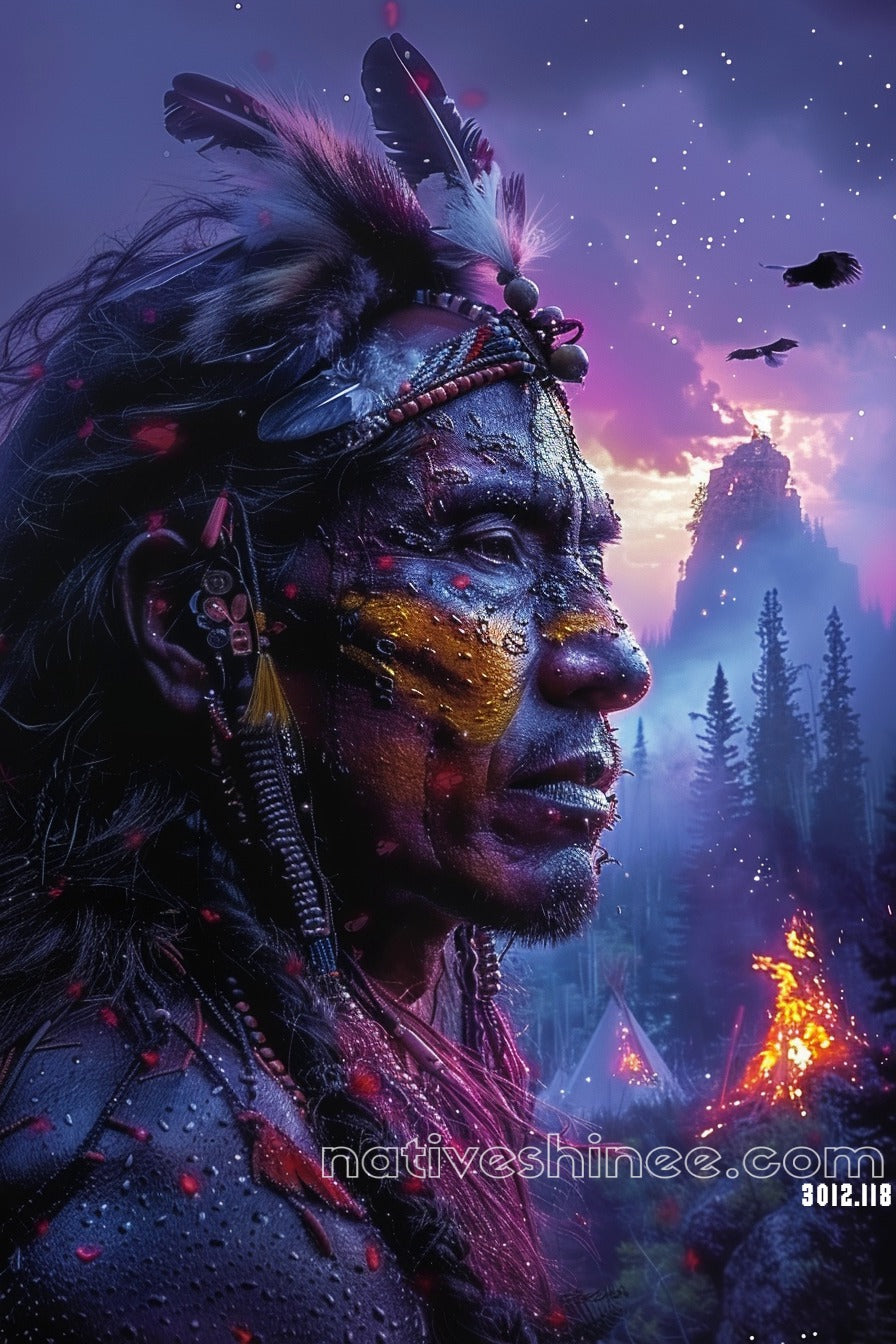Guardian of the Land Native American Canvas