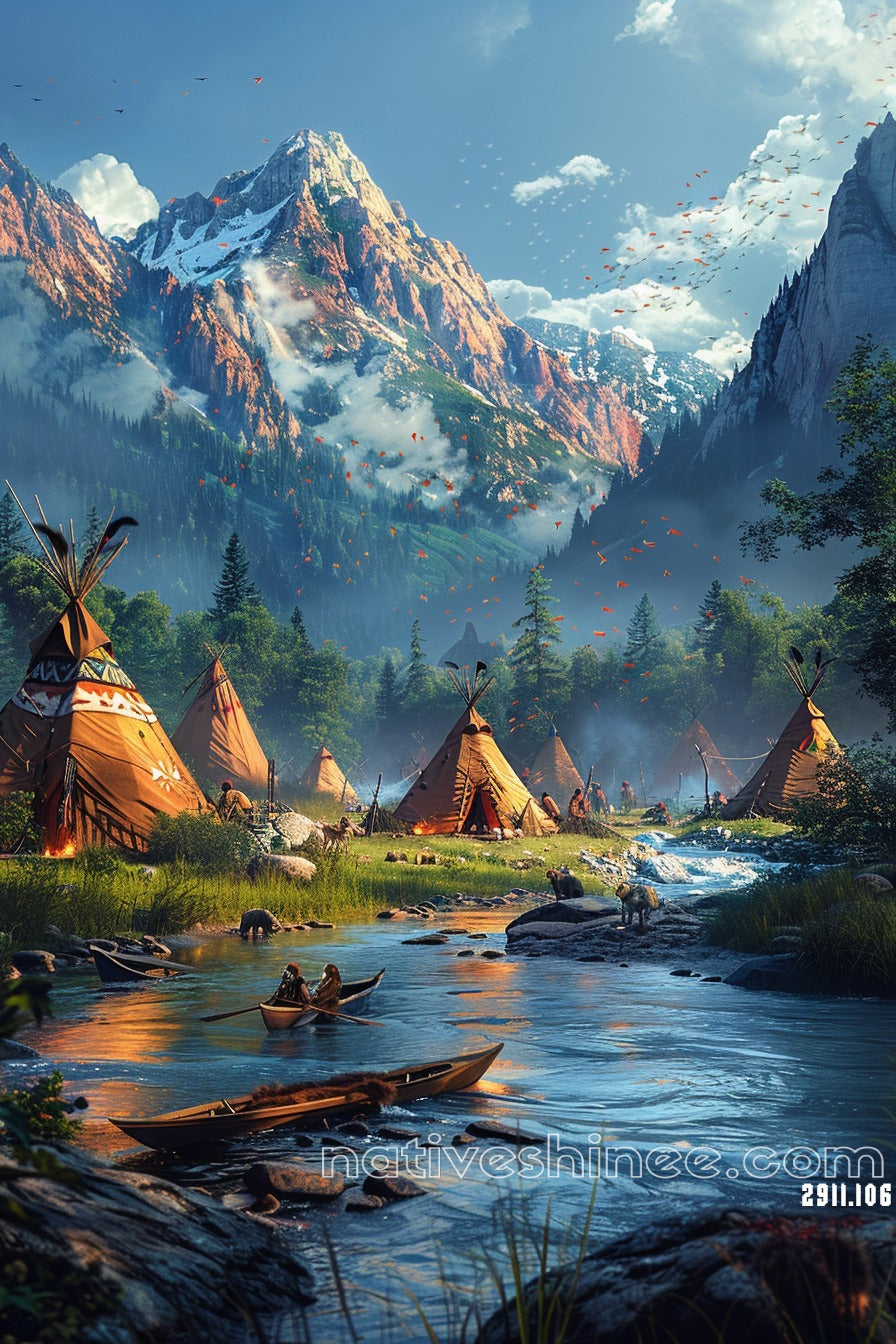 The Spirit of the River Native American Canvas