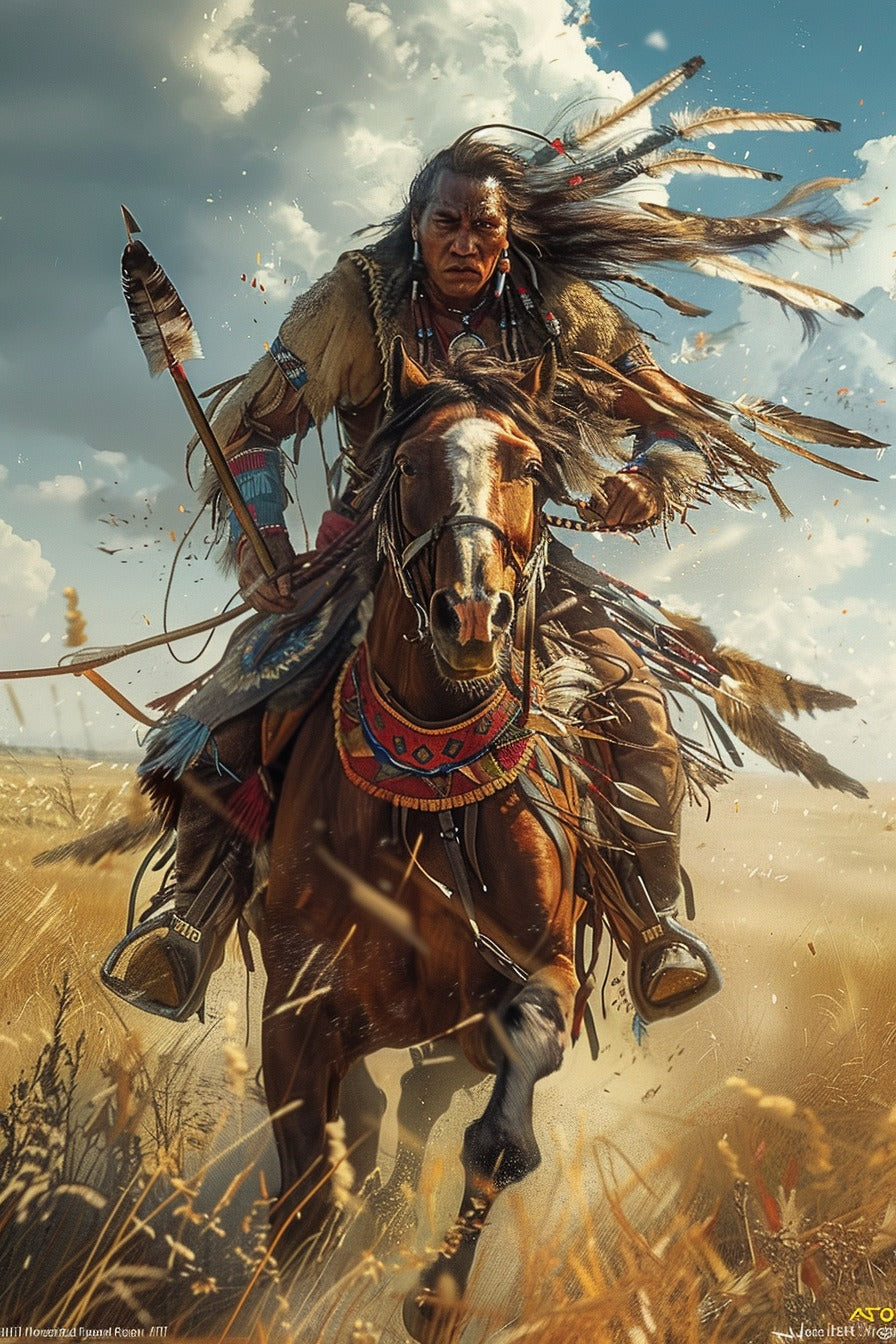 Windborne Warrior Native American Canvas