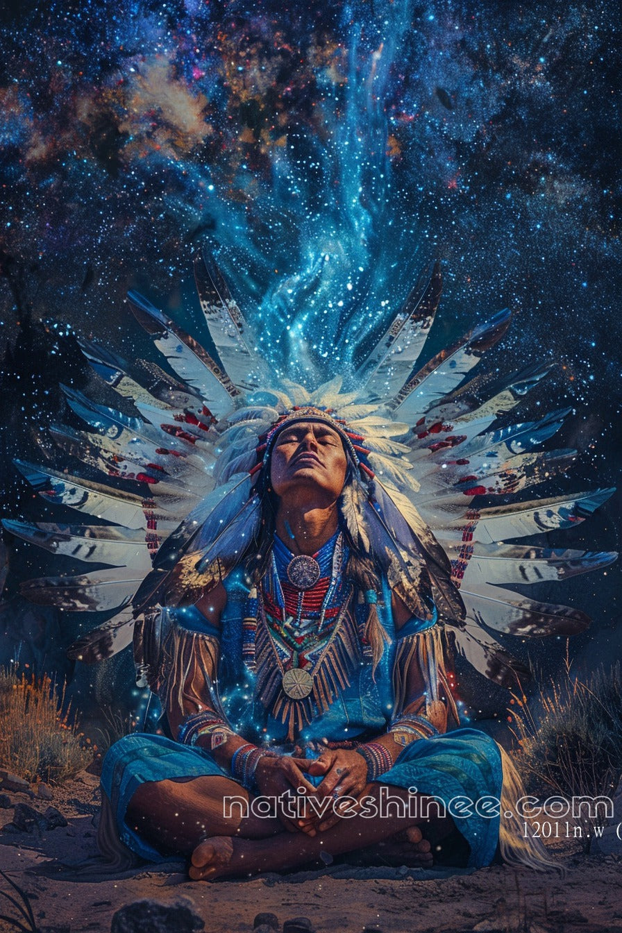 The Spirit of the Earth and Stars Native American Canvas