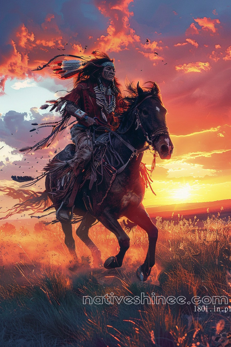 Blaze of the Painted Sky Native American Canvas