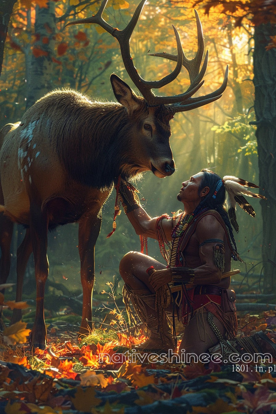 Autumn’s Sacred Bond Native American Canvas