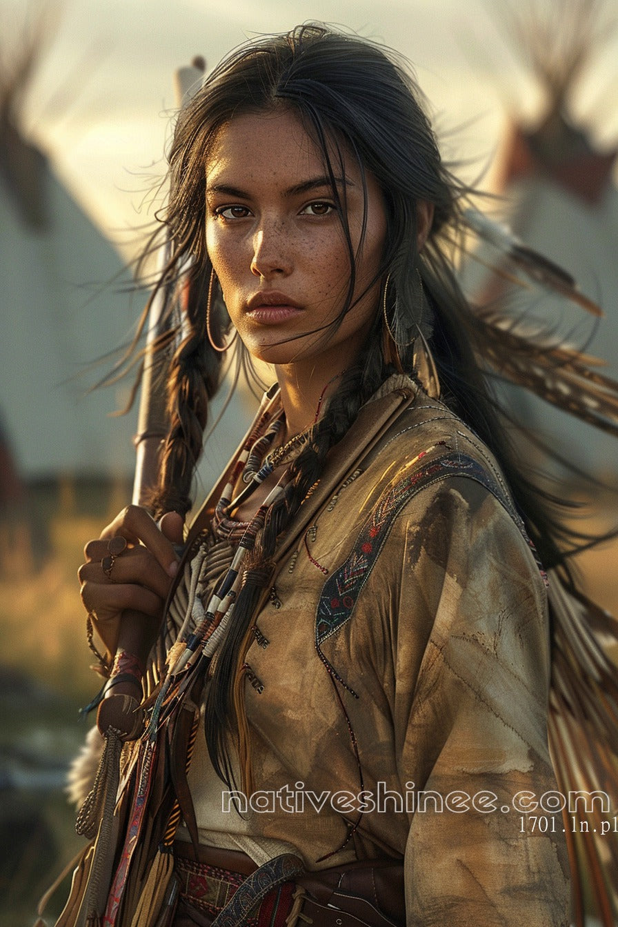 Strength in Her Gaze Native American Canvas