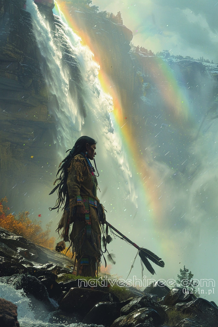 Waterfall Native American Canvas