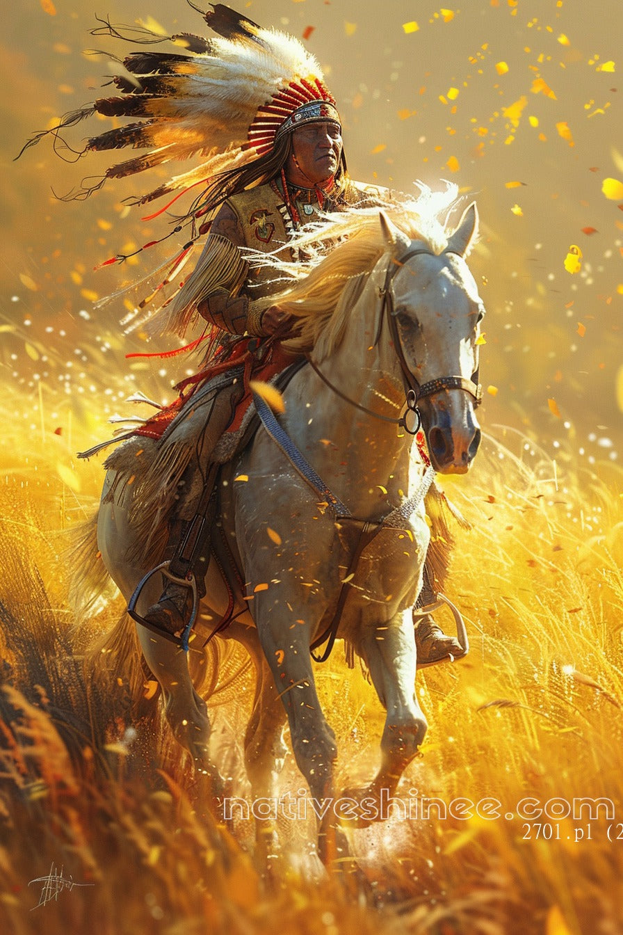 Warrior's Ride: Native American Canvas