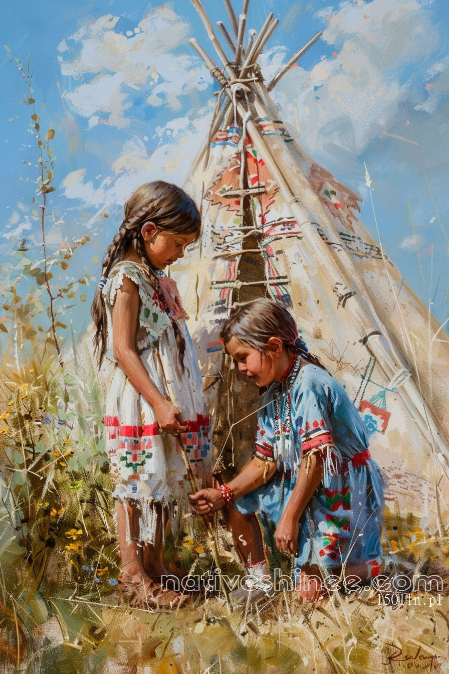 Children of the Earth Native American Canvas