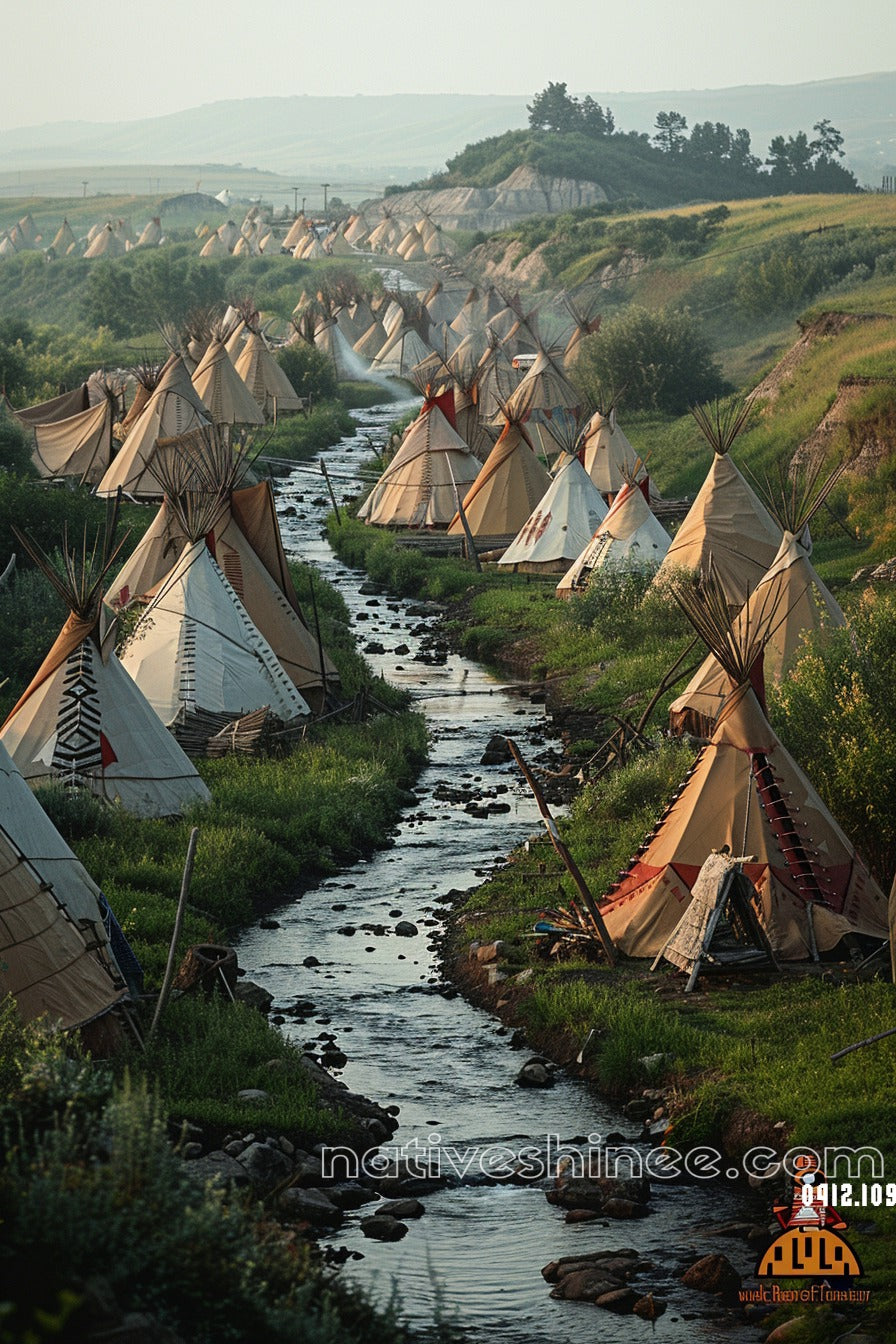Gathering by the Whispering Stream Native American Canvas