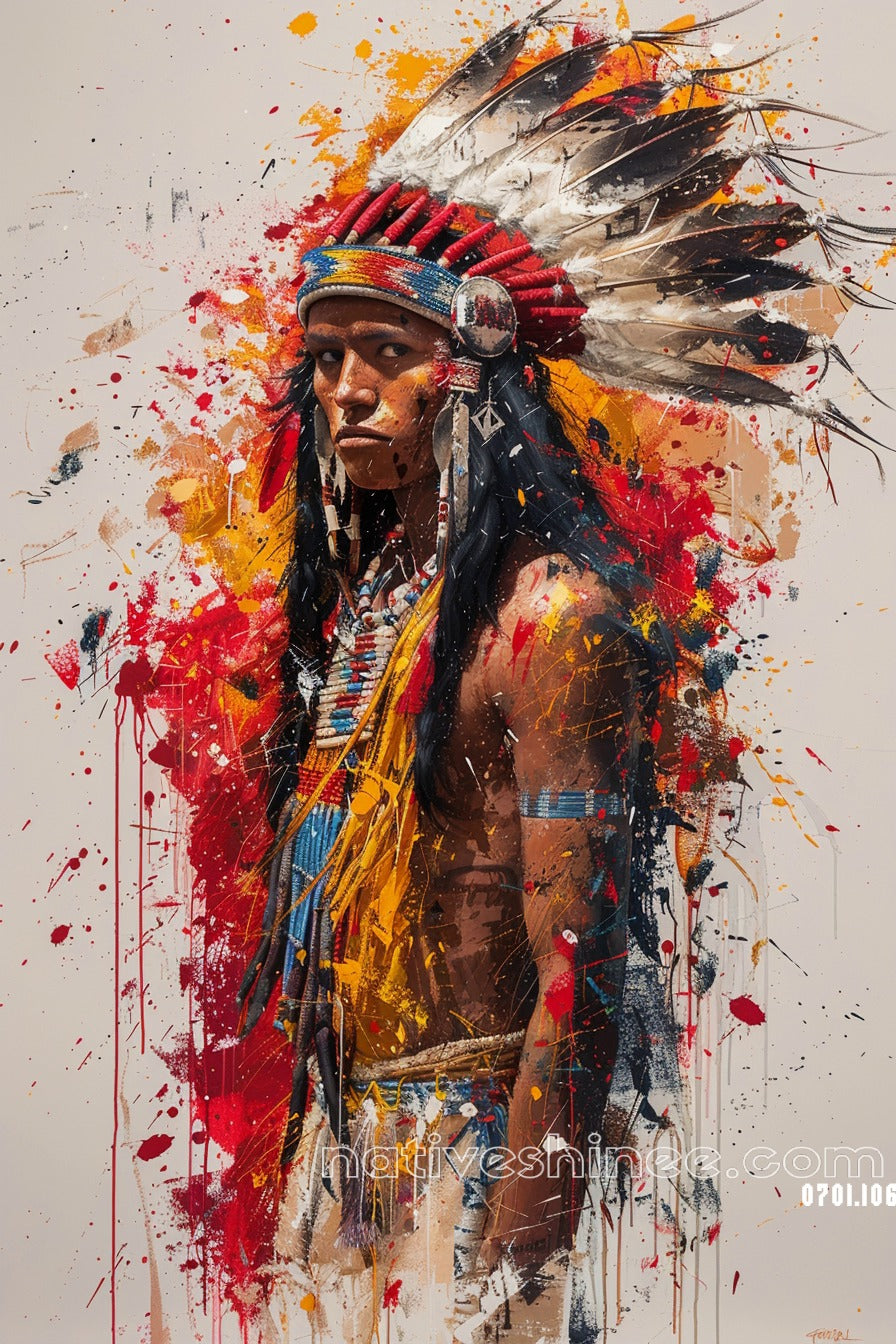 Splattered Heritage Native American Canvas