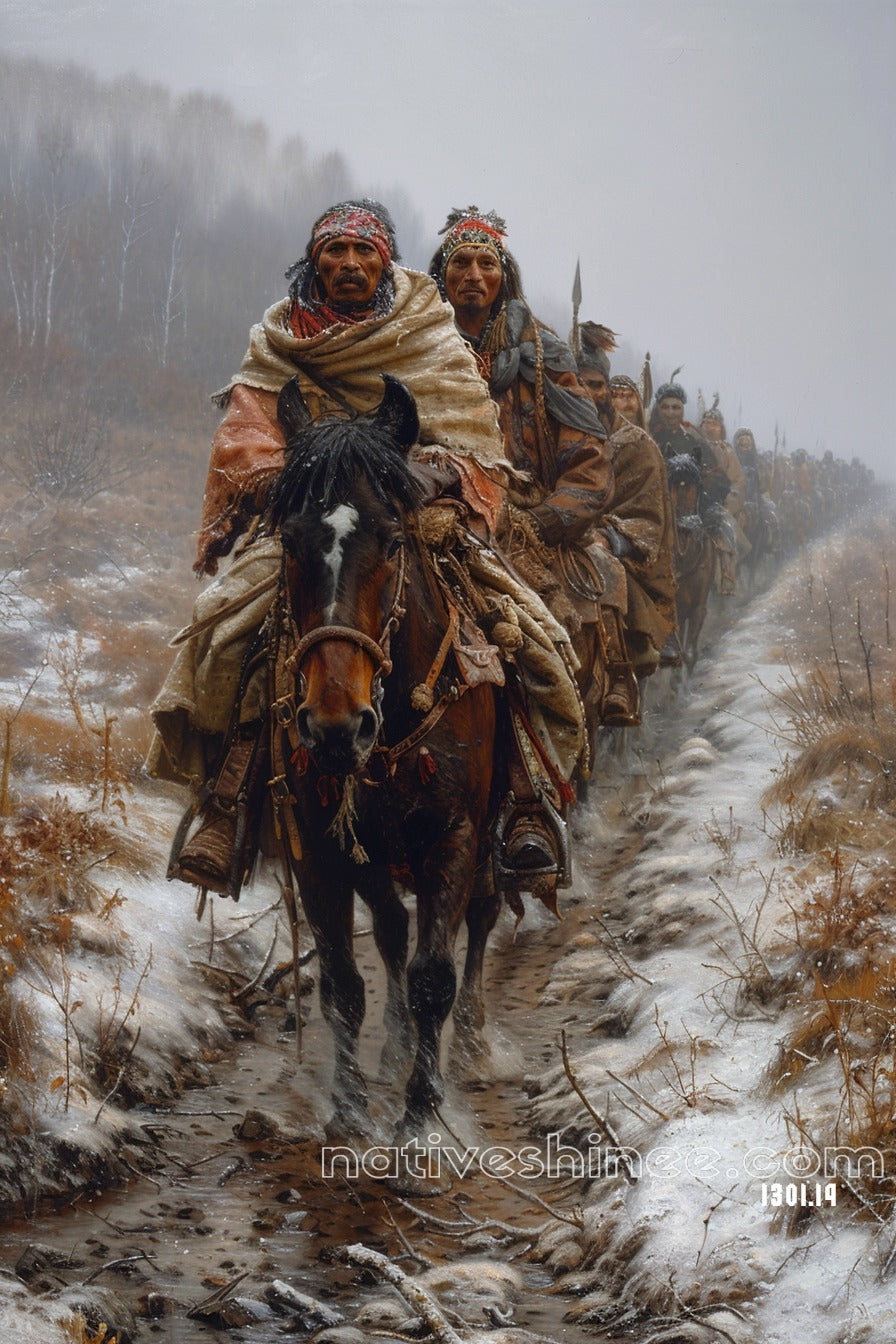 Endurance Through Snow Native American Canvas