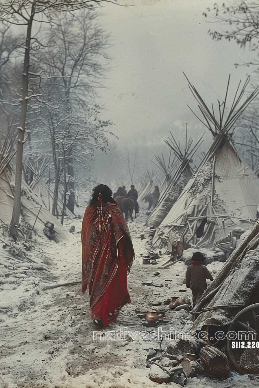 Winter's Passage Native American Canvas