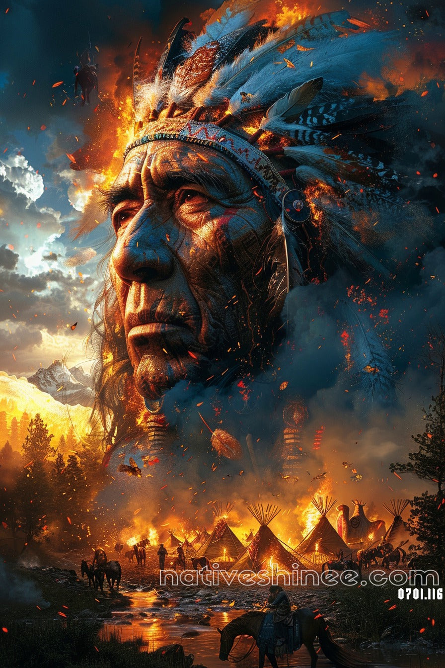 Guardian of the Flame Native American Canvas