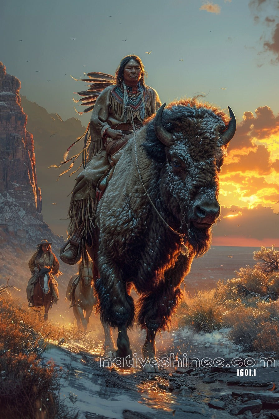 Rider of the Plains: Native American Canvas
