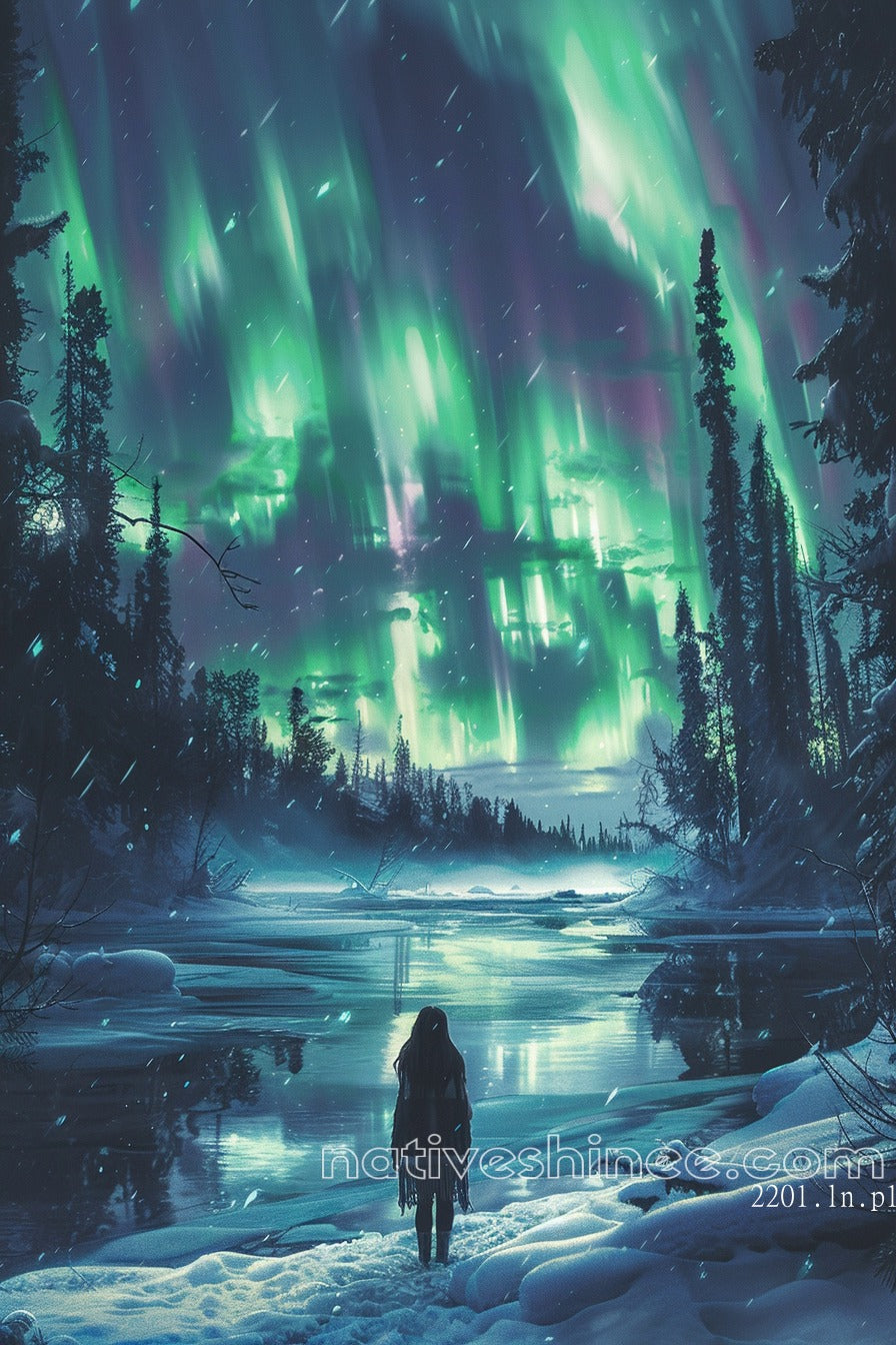 Winter's Embrace: A Native American Canvas