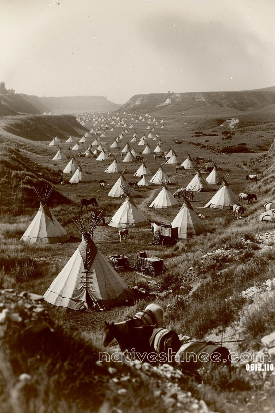 Camp of the Brave Native American Canvas