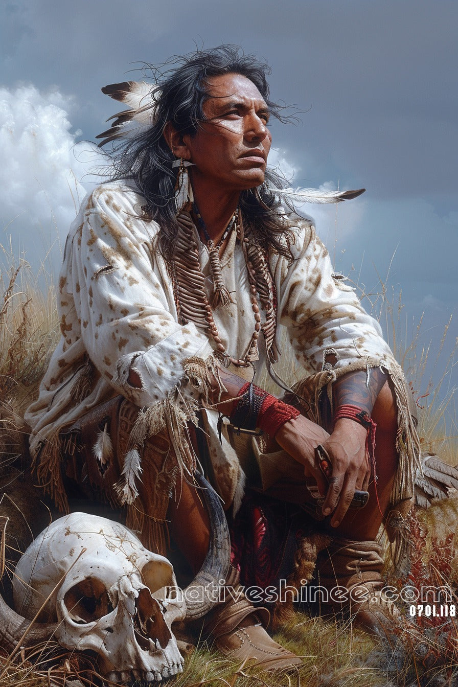 Skyward Reverence: Native American Canvas