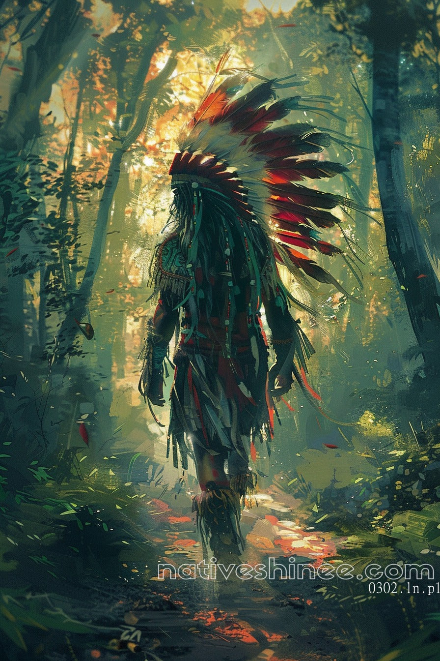 Whispers in the Leaves Native American Canvas