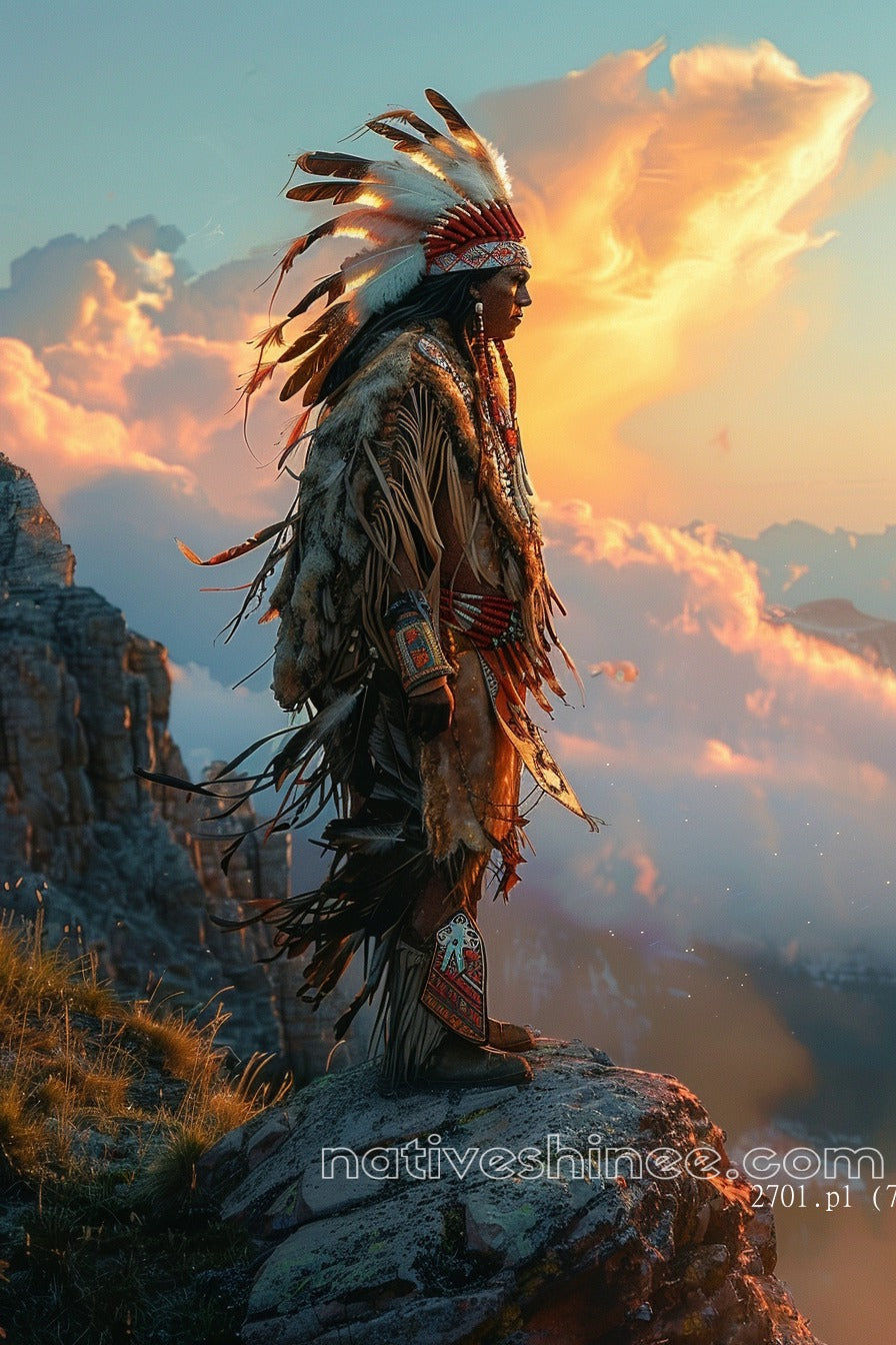 Warrior of the Dawn: Native American Canvas