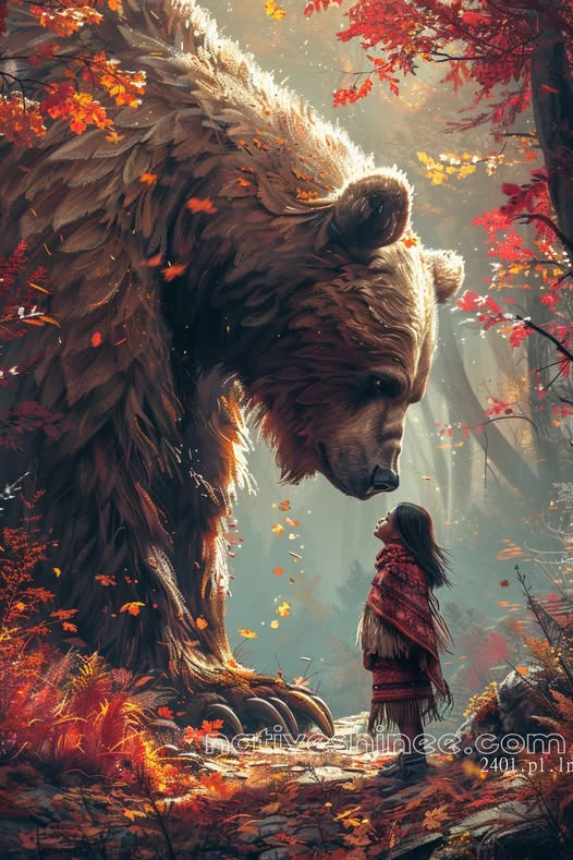 The Bear's Blessing Native American Canvas