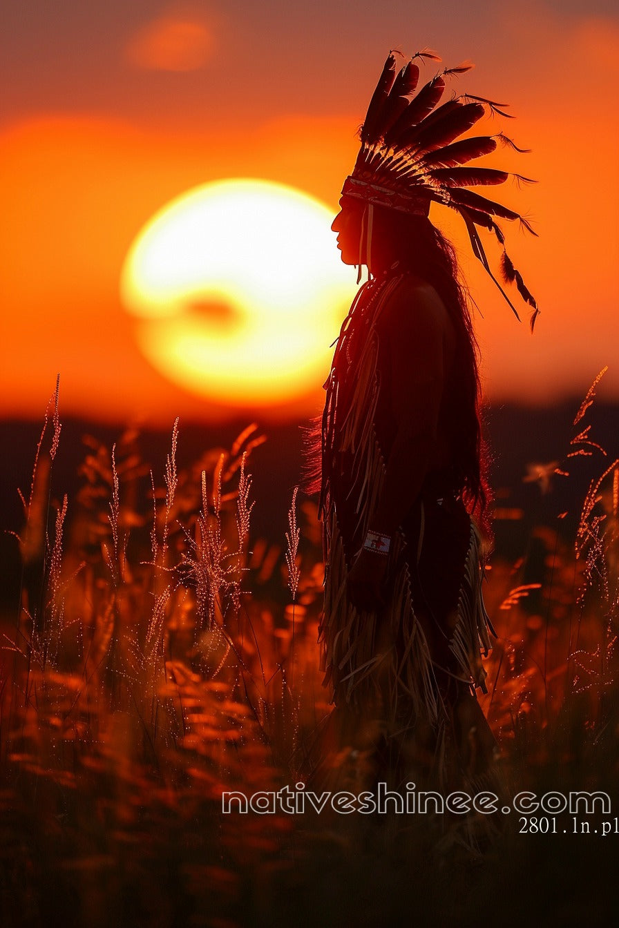 The Warrior's Dawn Native American Canvas