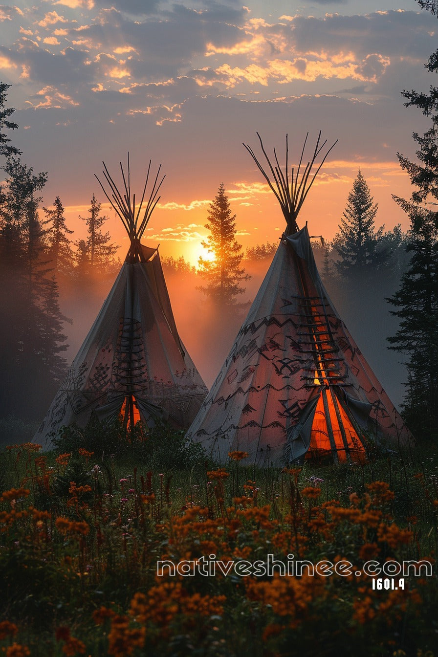 Serenity in the Wilderness: Native American Canvas