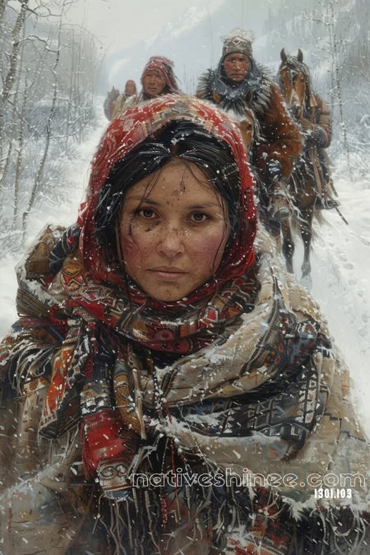 The Long Walk Native American Canvas