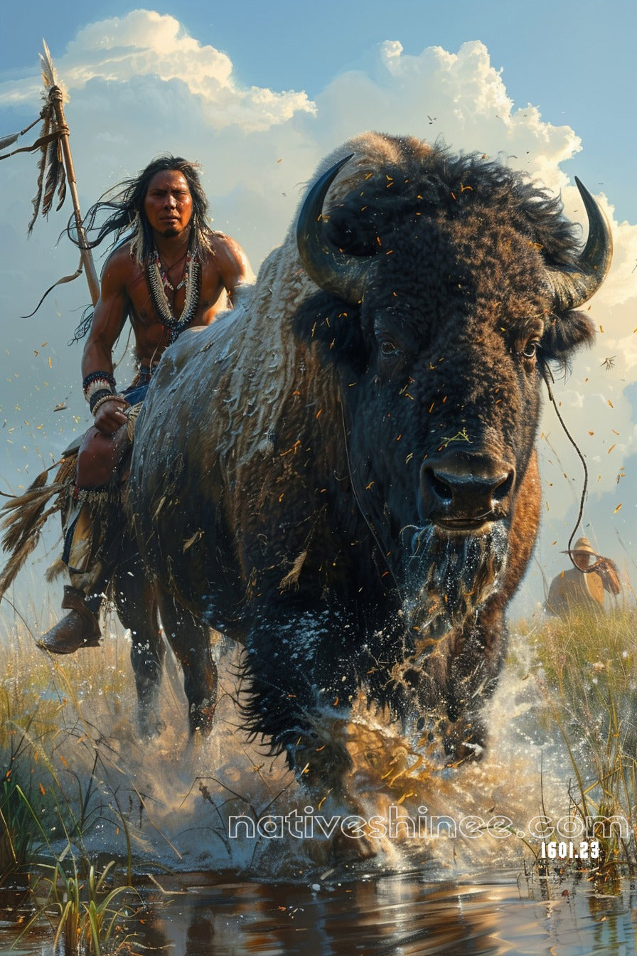 Thunderous Spirit of the Plains Native American Canvas