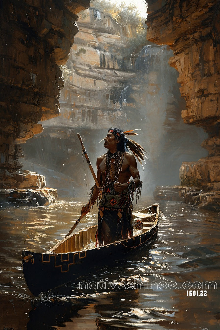 Guardian of the River Native American Canvas